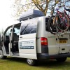 A two berth camper, with bike rack and roof storage box. A two berth camper, with bike rack and roof storage box.