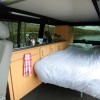 Campervan Interior with double bed down. Campervan Interior with double bed down.